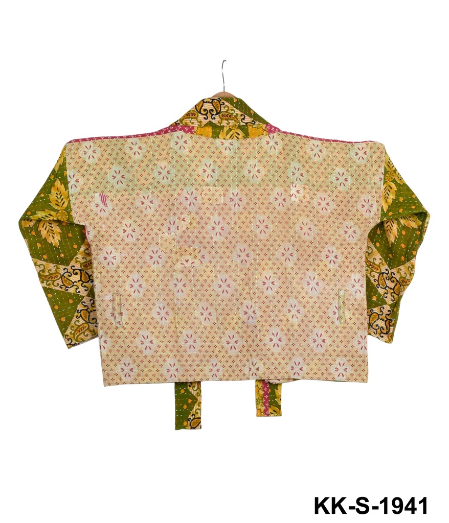 Upcycled & reversible Kantha Jacket - Short - 1941