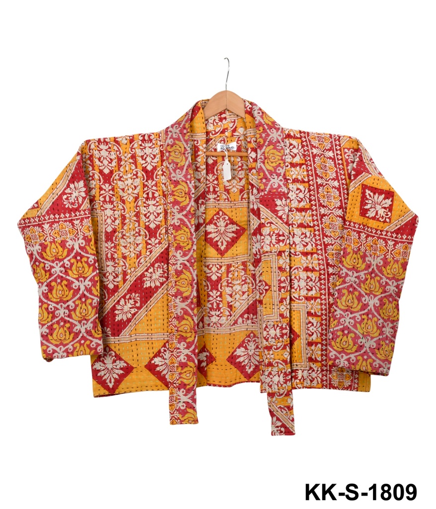 Upcycled & reversible Kantha Jacket - Short - 1809