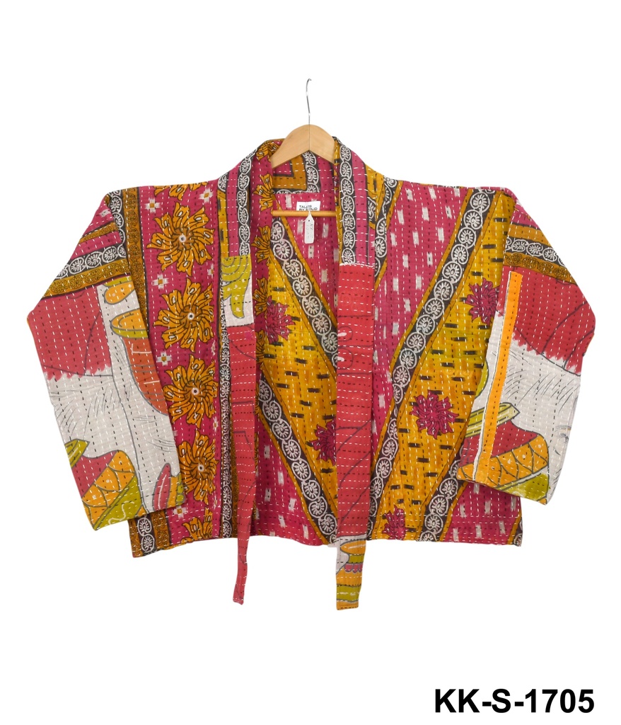 Upcycled & Reversible Kantha Jacket Short - 1778