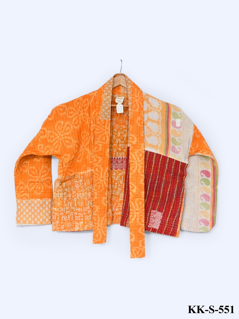Upcycled & Reversible Kantha Jacket Short - 551