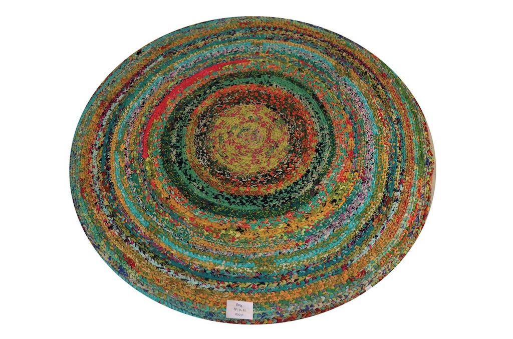 Rug Tropical Peacock Round Green Glow Small 
 Ø 150 cm