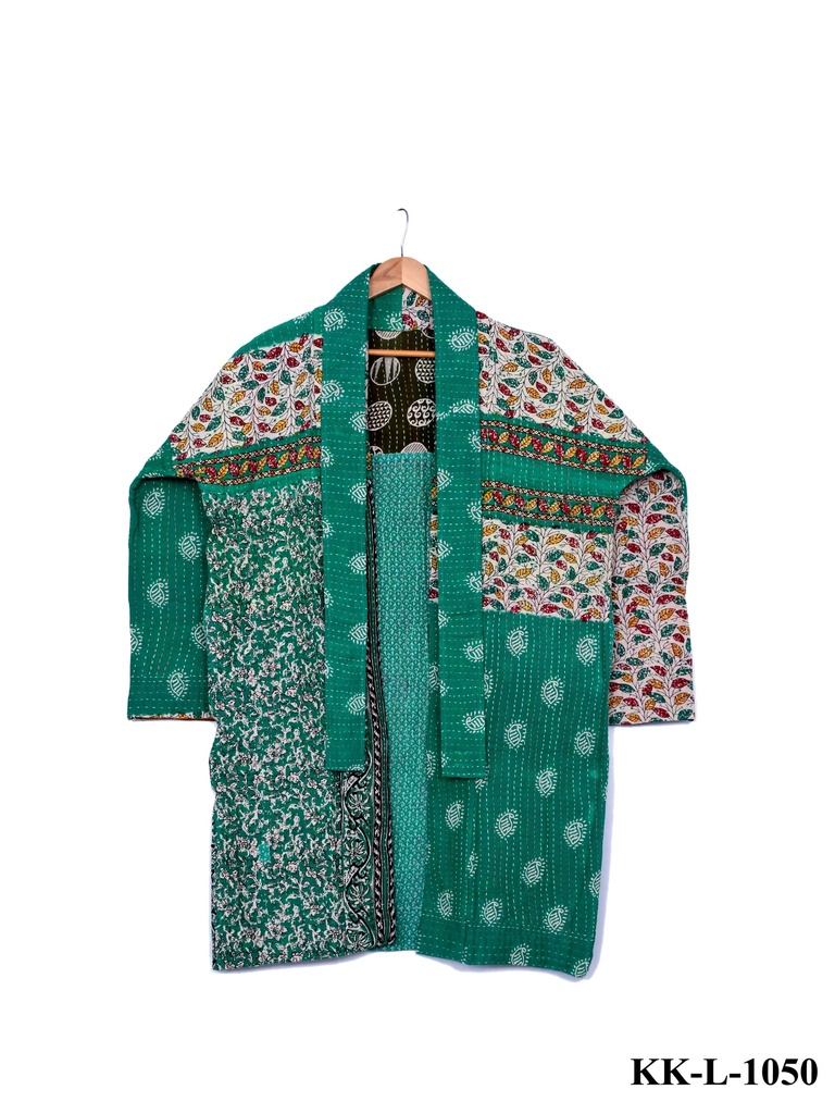 Upcycled & reversible Kantha Jacket - Long - 1050