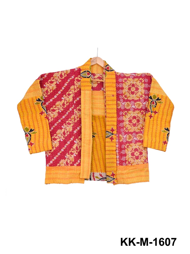 Upcycled & reversible Kantha Jacket - Mid - 1607