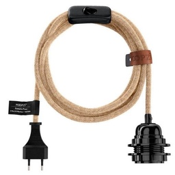 [KE-LA-FLO-WIRE-BL] Wall or floor lamp wire with plug & switch