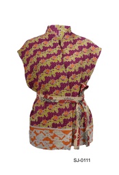[IN-SL-JA-0111] Upcycled & reversible Sleeveless Kantha Jacket 0111