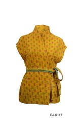 [IN-SL-JA-0117] Upcycled & reversible Sleeveless Kantha Jacket 0117