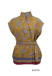 [IN-SL-JA-0131] Upcycled & reversible Sleeveless Kantha Jacket 0131