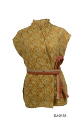 [IN-SL-JA-0158] Upcycled & reversible Sleeveless Kantha Jacket 0158